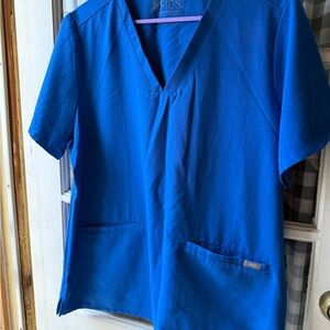 WOMENS Figs Blue Scrub Top XL VERY GOOD CONDITION